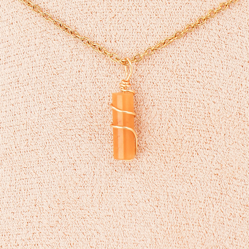 Pendentif | Mini piliers en Jade "Fleurs de prunier"